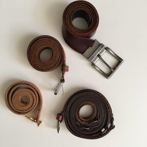 4 genuine leather belts